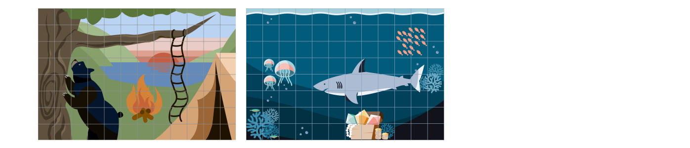 Weavly backgrounds for beginners Weavly's camping trip background and deep ocean's background